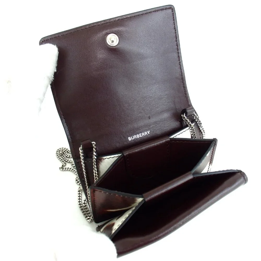 Authentic BURBERRY ITALBSRL239CAL Chain Wallet Card coin purse PVC/leather[Used] - Picture 6 of 15